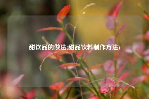 甜饮品的做法(甜品饮料制作方法)