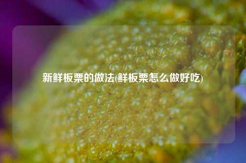 新鲜板栗的做法(鲜板栗怎么做好吃)